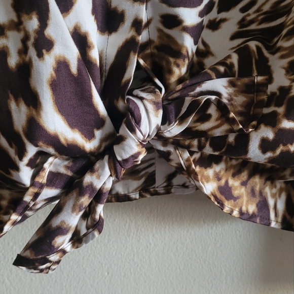 Jones New York button down tie up animal print top Women's XL - Picture 3 of 6